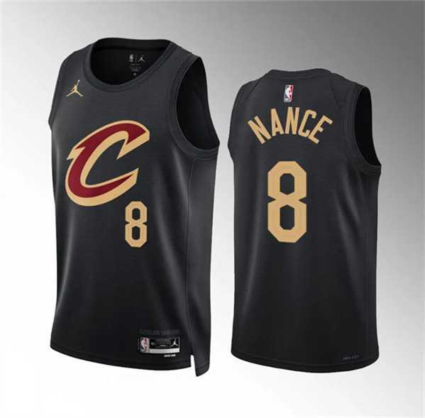 Men%27s Cleveland Cavaliers #8 Pete Nance Black Statement Edition Stitched Jersey Dzhi